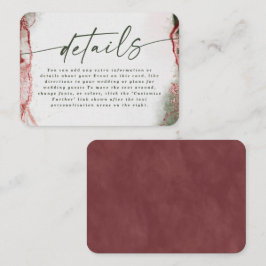 Tarjeta De Recepción Resumen moderno Terra Rosa Boda Rosa Detalles