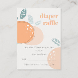 Tarjeta De Recepción Resumen Naranja Fruity Diaper Raffle Baby Shower