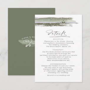 Tarjeta De Recepción Resumen Paint Strokes Detalles del Boda ID886