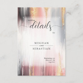 Tarjeta De Recepción Resumen Pincel de brotes Rubor Carbón de oro