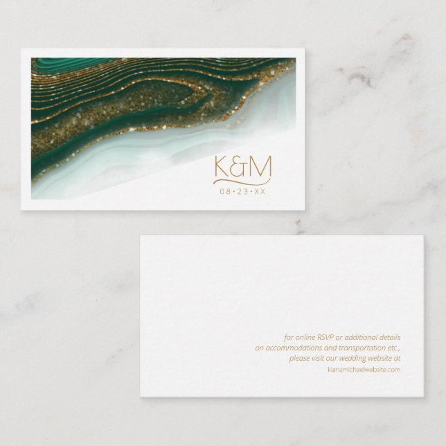 Tarjeta De Recepción Resumen Purpurina Strata Boda sitio web Gr ID903 (Anverso / Reverso)