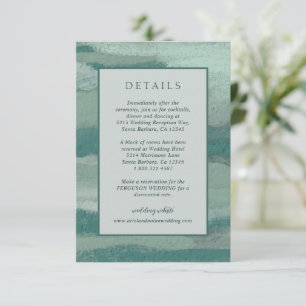 Tarjeta De Recepción Resumen verde azulado Moda costera Boda moderno