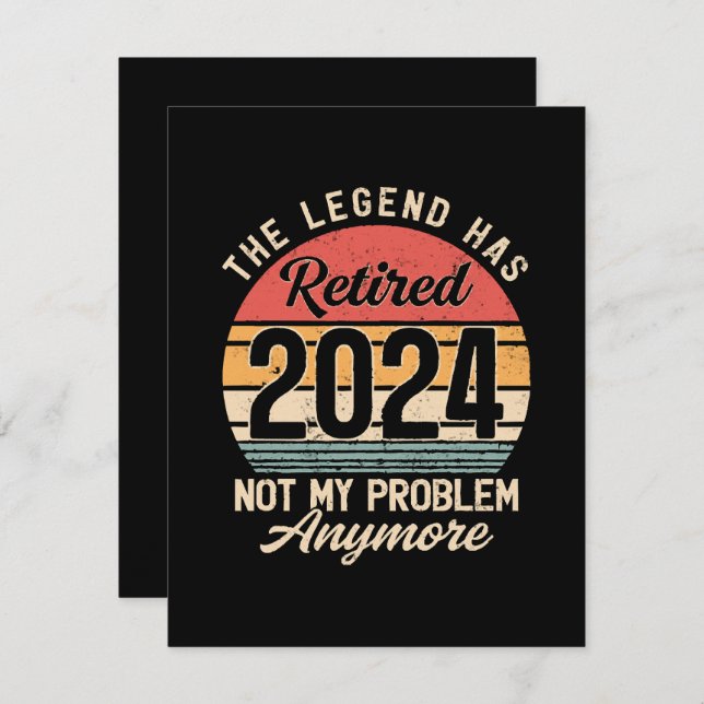 Tarjeta De Recepción Retirado 2024 Ya No Es Mi Problema (Anverso / Reverso)