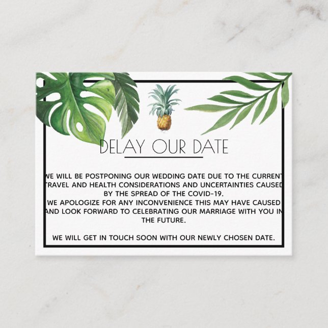 Tarjeta De Recepción Retraso de la oliga tropical delgada de la piña (Anverso)