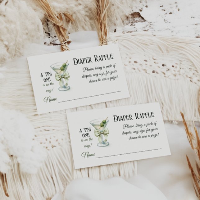 Tarjeta De Recepción Retro A Tini One Martini Baby Shower Diaper Raffle (Subido por el creador)
