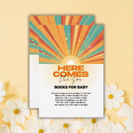 Tarjeta De Recepción Retro Aquí Viene El Baby Shower Del Hijo