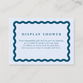 Tarjeta De Recepción Retro Blue Wavy Frame Baby Shower Display Shower