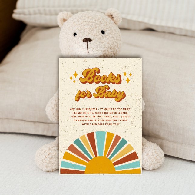 Tarjeta De Recepción Retro Boho Sun Books para el bebé (Subido por el creador)