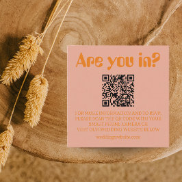 Tarjeta De Recepción Retro Bold Groovy Wedding RSVP