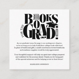 Tarjeta De Recepción Retro Books For The Grad Graduation Checkerboard