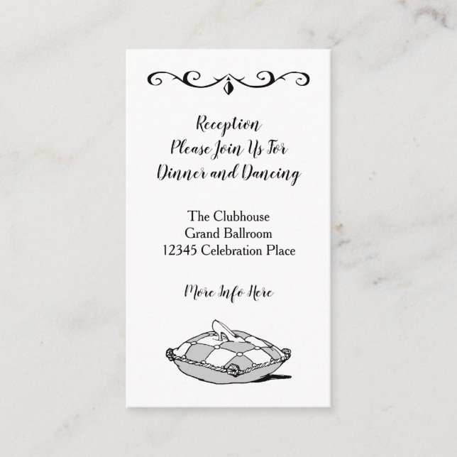 Tarjeta de recepción Retro Cinderella Personalizad (Anverso)