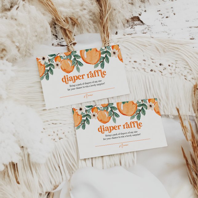 Tarjeta De Recepción Retro Citrus Baby Shower Diaper Raffle Card (Subido por el creador)