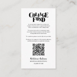 Tarjeta De Recepción Retro College Fund Graduation Black Checkerboard