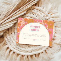 Retro Groovy Arco Rosado Diaper Raffle | Boho