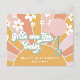Tarjeta De Recepción Retro Groovy Baby Balm Favor