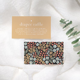 Tarjeta De Recepción Retro Groovy Floral Baby Shower Diaper Raffle