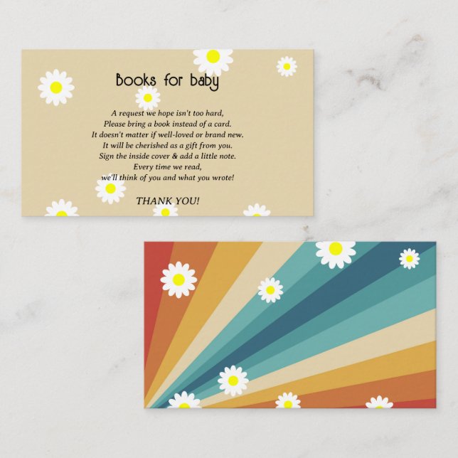 Tarjeta De Recepción Retro Groovy - libros para bebés para bebé (Anverso / Reverso)