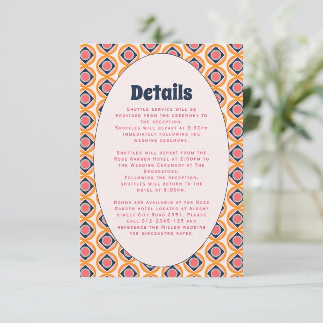 Tarjeta De Recepción Retro Groovy Pastel de los años 1970 (Anverso de pie)