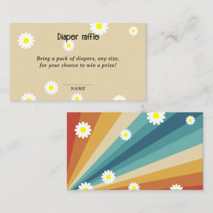 Tarjeta De Recepción Retro Groovy - rifa de pañales neutra de género