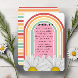 Tarjeta De Recepción Retro Half Daisy Baby Shower