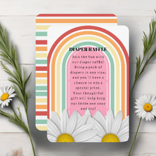 Tarjeta De Recepción Retro Half Daisy Baby Shower