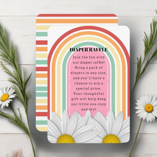 Tarjeta De Recepción Retro Half Daisy Baby Shower (Subido por el creador)