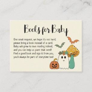 Tarjeta De Recepción Retro Halloween Baby Shower Book Request