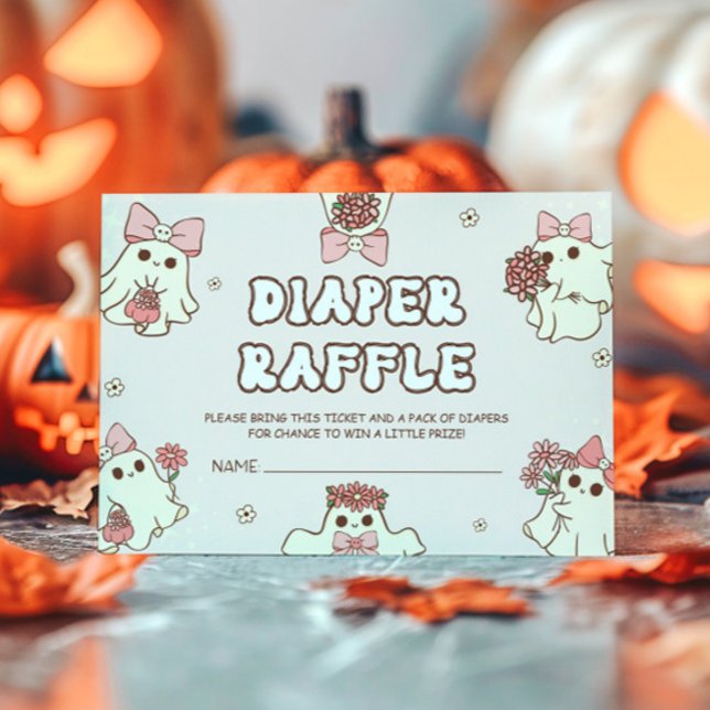 Tarjeta De Recepción Retro Halloween Baby Shower Diaper Raffle (Subido por el creador)