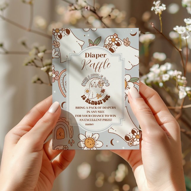 Tarjeta De Recepción Retro Halloween Little Boo Raffle Diapper (Subido por el creador)