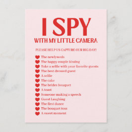 Tarjeta De Recepción Retro I Spy Valentine Wedding Photo Game