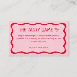 Tarjeta De Recepción Retro Ondulado Rosa y Rojo El Juego de la Bragas