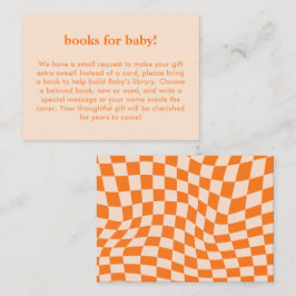Tarjeta De Recepción Retro Orange Abstract Check Custom Books for Baby