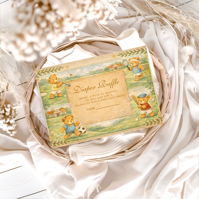 Tarjeta De Recepción Retro Playground Teddy Bears Diapper Raffle (Subido por el creador)