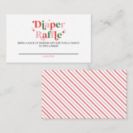 Tarjeta De Recepción Retro Rosa Santa Baby Shower Diaper Raffle
