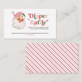 Tarjeta De Recepción Retro Rosa Santa Baby Shower Diaper Raffle