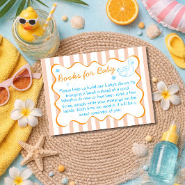 Tarjeta De Recepción Retro Stripes Books For Baby Summer Baby Shower
