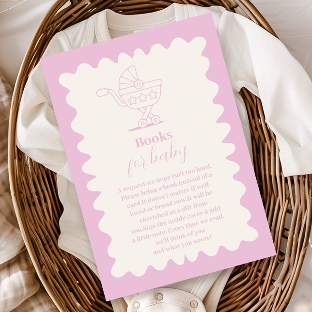 Tarjeta De Recepción Retro Stroller Sketch Doodle Books para el bebé (Subido por el creador)