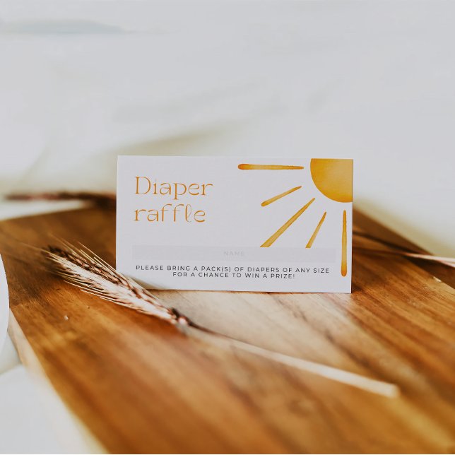 Tarjeta De Recepción Retro Sun Summer Diaper Raffle (Subido por el creador)