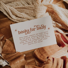 Tarjeta De Recepción Retro Terracota Baby Shower Books Para El Bebé