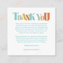 Tarjeta De Recepción Retro Thank You Graduation Checkerboard