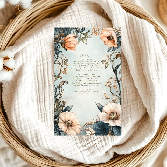 Tarjeta De Recepción Retro Victoriano Real Boda Floral (Subido por el creador)