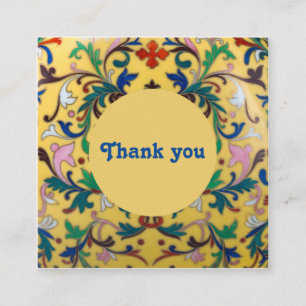 Tarjeta De Recepción Retro Vintage Amarillo Floral Botánico Gracias