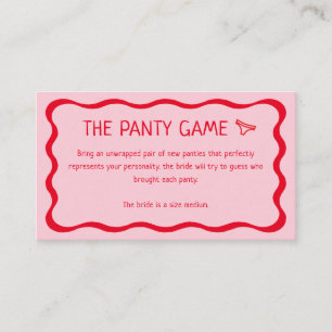 Tarjeta De Recepción Retro Wavy Pink and Red The Panty Game
