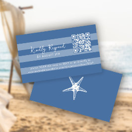 Tarjeta De Recepción Retro whimsical summer beach QR code online RSVP