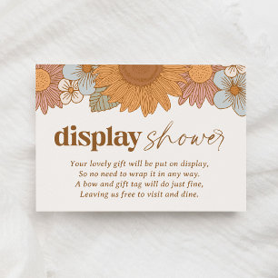 Tarjeta De Recepción Retro Wildflowe Baby Shower Display Shower