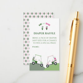 Tarjeta De Recepción Revelación de género de los niños de golf modernos