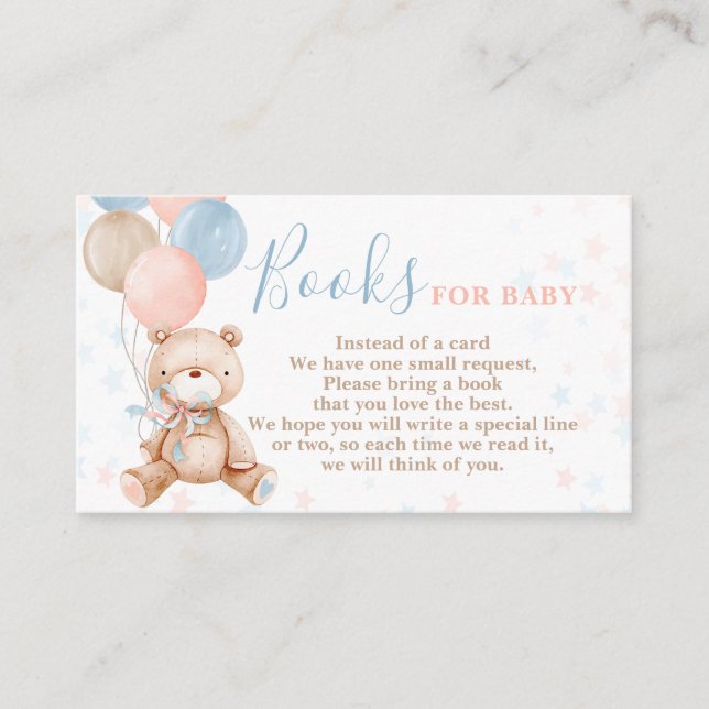 Tarjeta De Recepción Revelación de género de osito de peluche Trae una  (Anverso)
