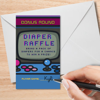 Tarjeta De Recepción Revelación de género Retro Arcade de los 90 Sorteo