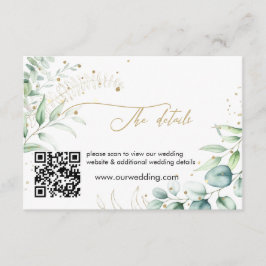 Tarjeta De Recepción Revestimiento de la vegetación Eucalyptus Boda Det