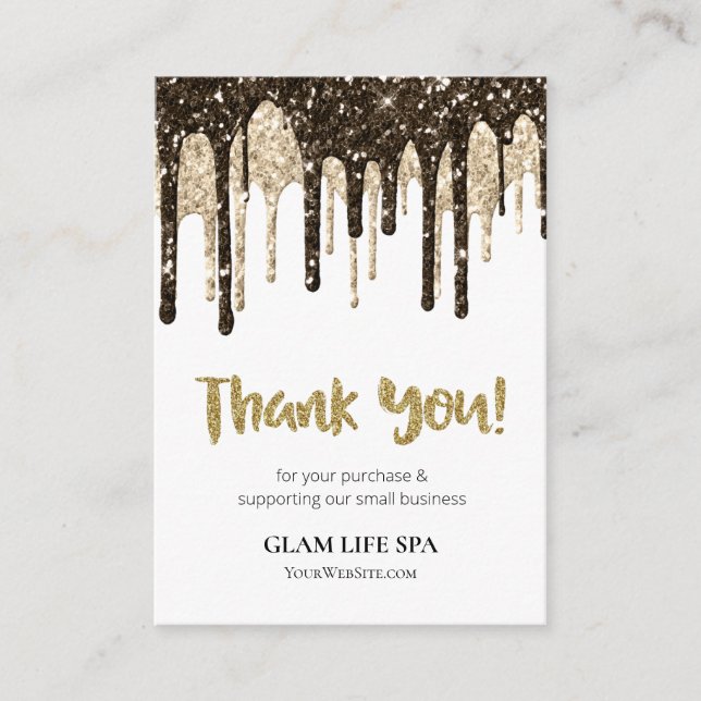 TARJETA DE RECEPCIÓN *~* REVISIÓN LOGO QR AP8 GLAM DRIPS . GRACIAS (Anverso)